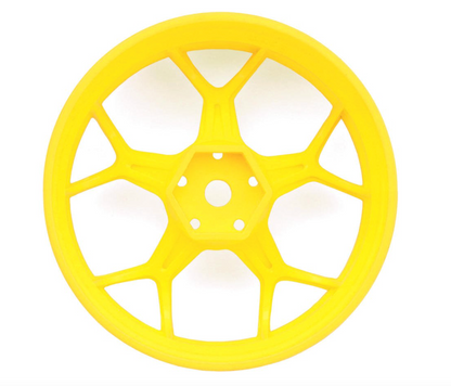 DS Racing Feathery Split Spoke Drift Wheels (Flu Yellow) (2) (8mm Offset) w/12mm Hex