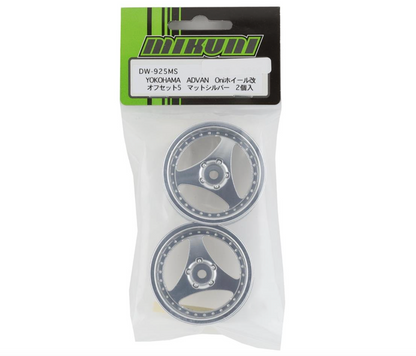Mikuni Yokohama Advan Oni Kai Drift Wheels (Matte Silver) (2) (5mm Offset) w/12mm Hex