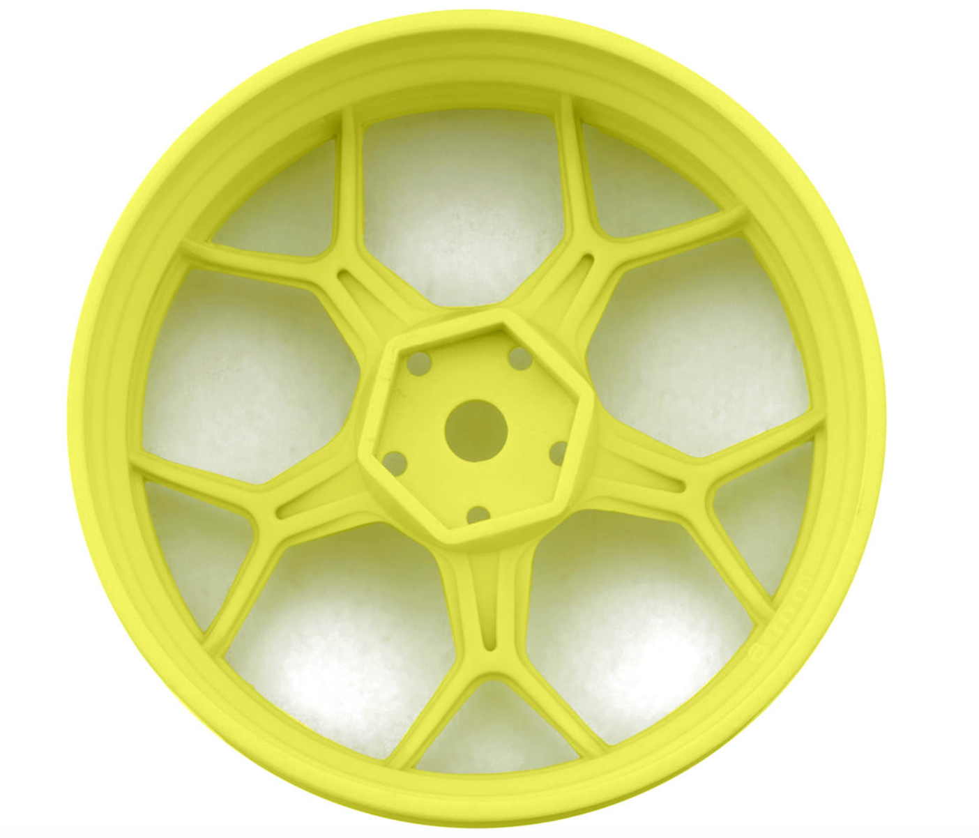 DS Racing Feathery Split Spoke Drift Wheels (Flu Yellow) (2) (6mm Offset) w/12mm Hex