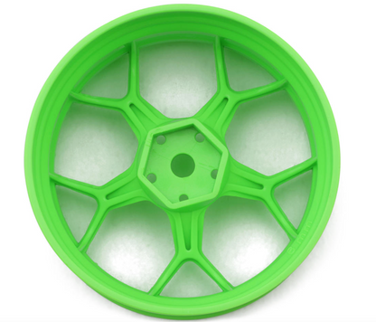 DS Racing Feathery Split Spoke Drift Wheels (Flu Green) (2) (6mm Offset) w/12mm Hex