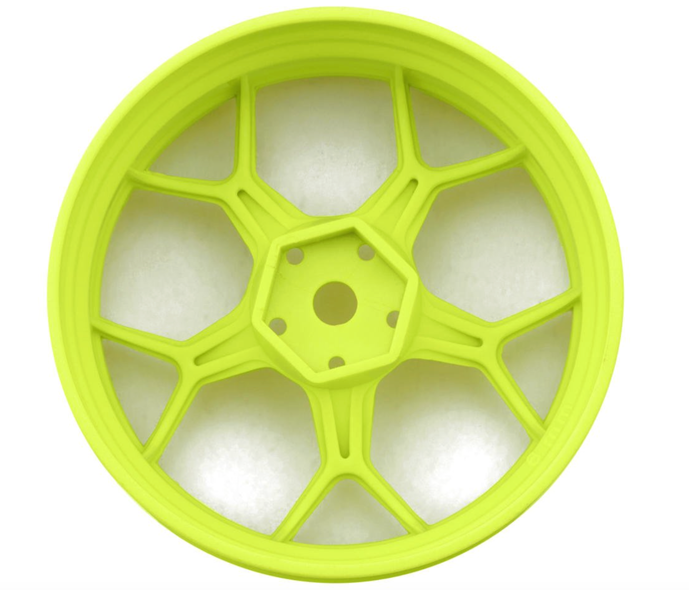 DS Racing Feathery Split Spoke Drift Wheels (Flu Lime) (2) (6mm Offset) w/12mm Hex