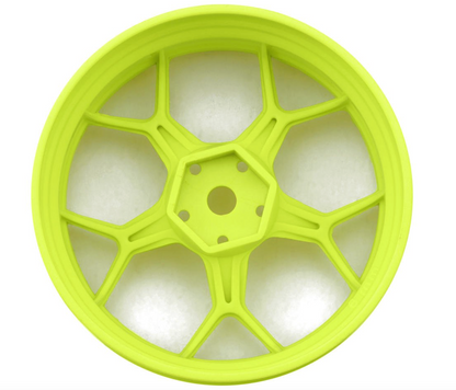 DS Racing Feathery Split Spoke Drift Wheels (Flu Lime) (2) (6mm Offset) w/12mm Hex