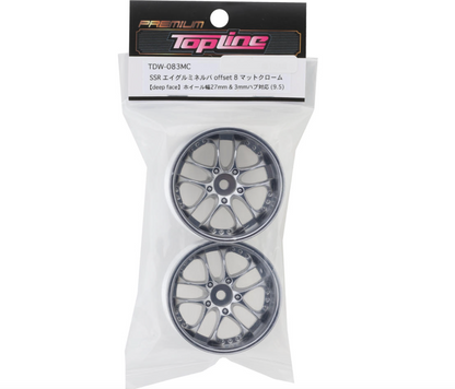 Topline SSR Agle Minerva 5-Split Spoke Drift Wheels (Matte Chrome) (2) (8mm Offset) w/12mm Hex