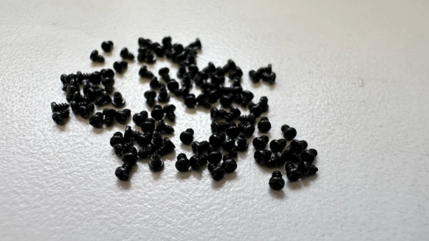 SHORT BLACK Mini Self Tapping Lexan Body Micro Screws (100pcs) [Scale Reflex] 700631B
