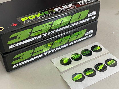 GREEN - REFLEX SHORTY LIPO 7.4v 2S 3500mah 100C Ultra Slim Lightweight Battery (w Cable 4.0mm Bullet to Deans) - 136g - 18.5mm Thick