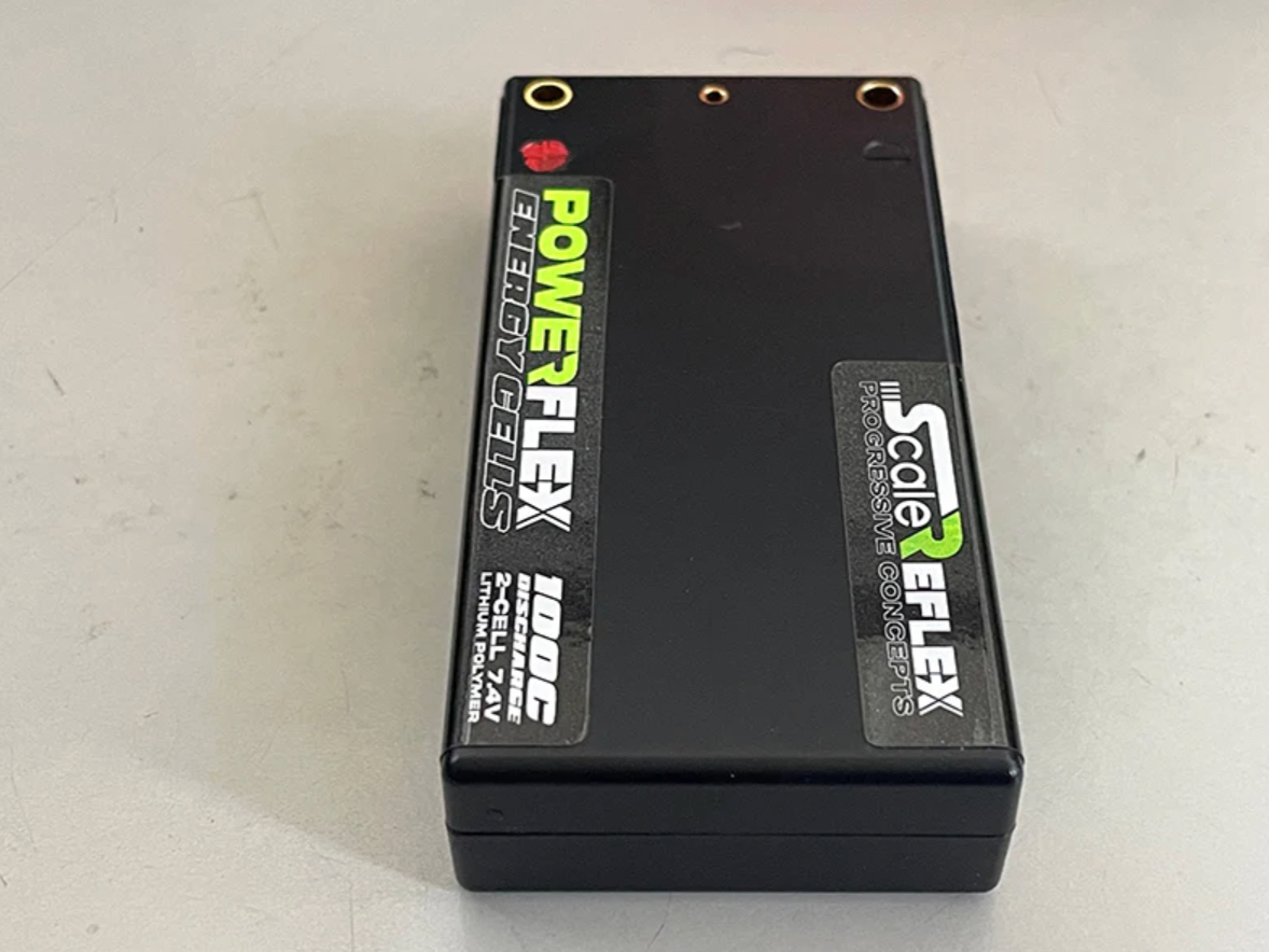 GREEN - REFLEX SHORTY LIPO 7.4v 2S 3500mah 100C Ultra Slim Lightweight Battery (w Cable 4.0mm Bullet to Deans) - 136g - 18.5mm Thick