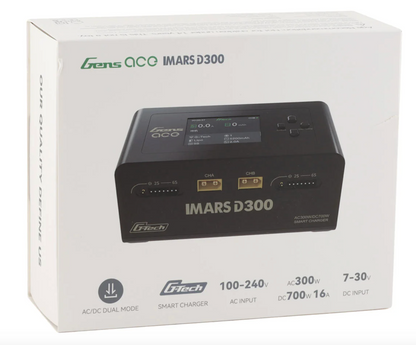 Gens Ace Imars D300 G-Tech Smart Dual AC/DC Charger (6S/16A) (Black) (AC-300W) (DC-350W x2)