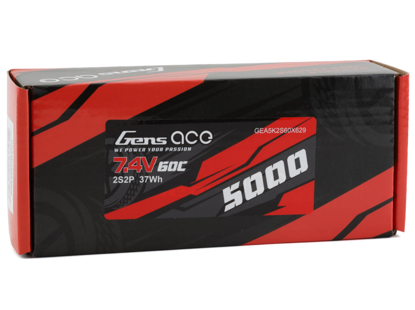 Gens Ace 2S LiPo Battery 60C (7.4V/5000mAh) w/4mm Bullets
