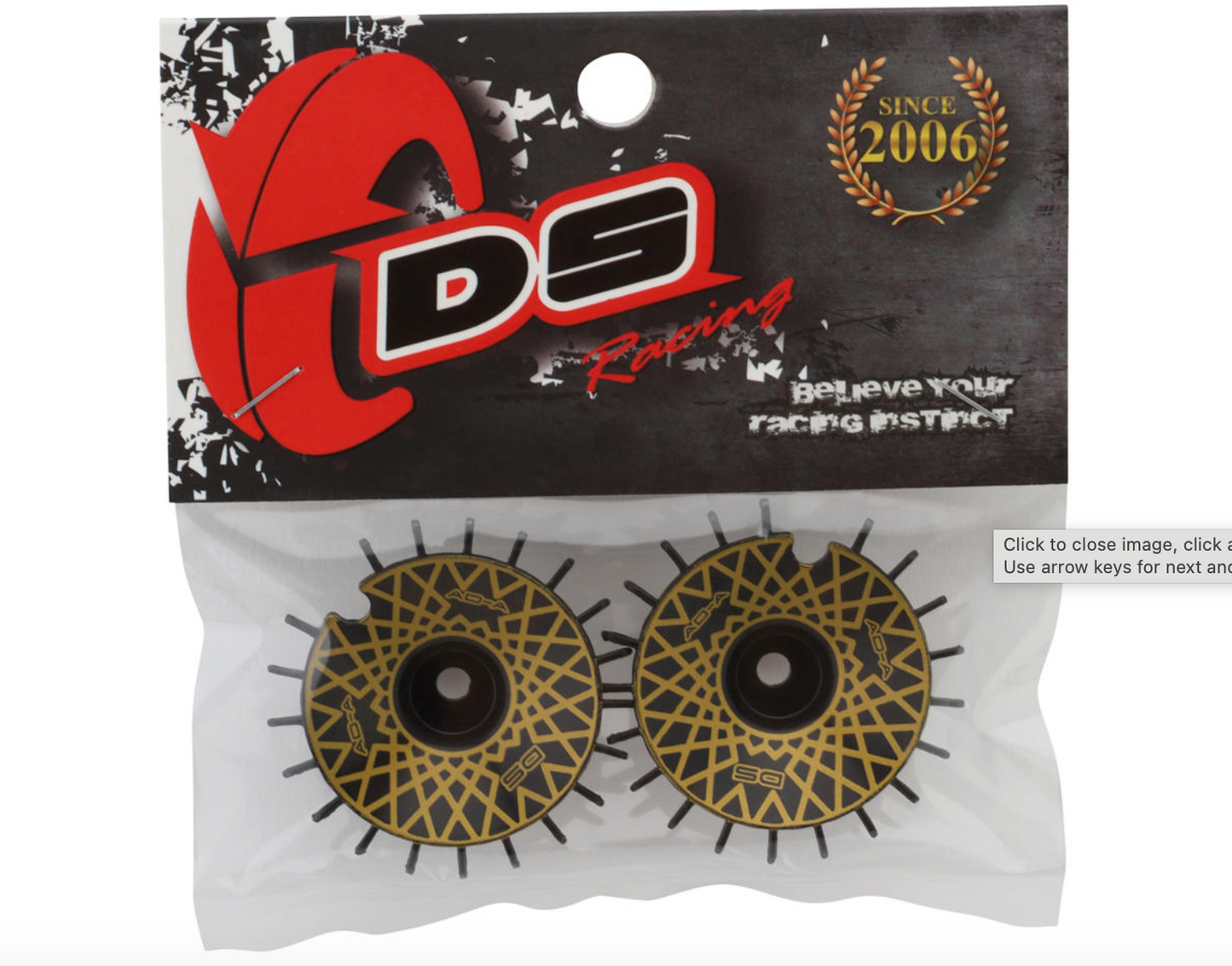 DS Racing Sloped Aero Drift Wheel Covers (Black/Gold Mesh) (2) (Drift Element Wheels)