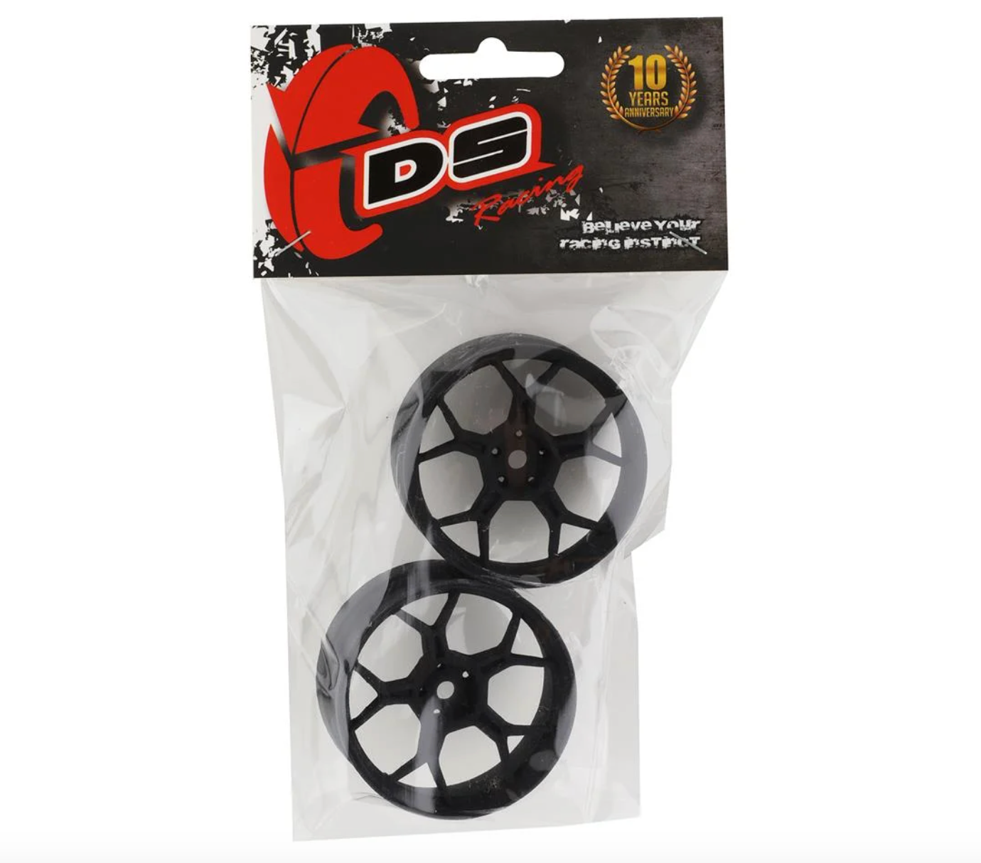 DS Racing Feathery Split Spoke Drift Wheels (Matte Black) (2) (6mm Offset) w/12mm Hex