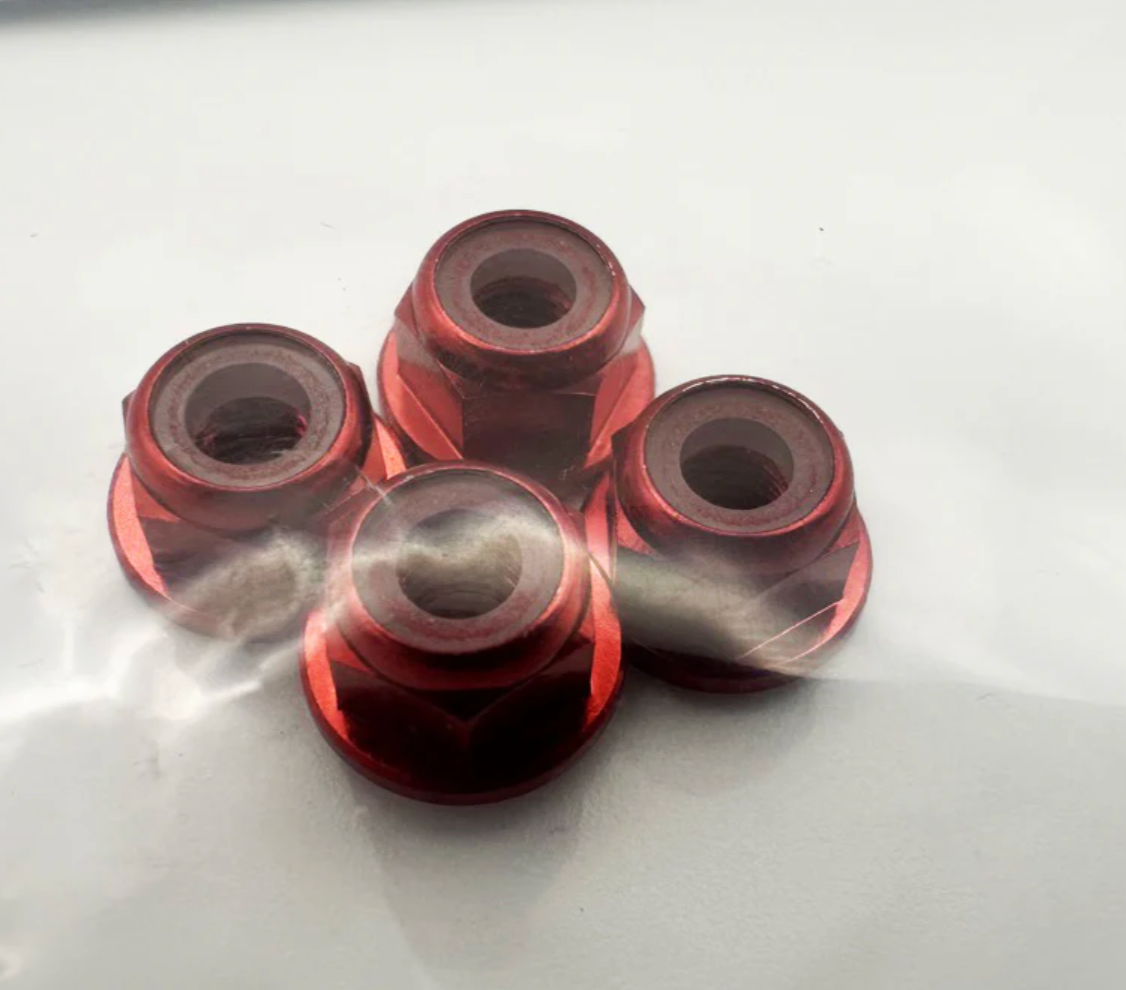 Scale Reflex 4MM RED WHEEL NUTS LUG NUT NYLON INSERT (NYLOCK)