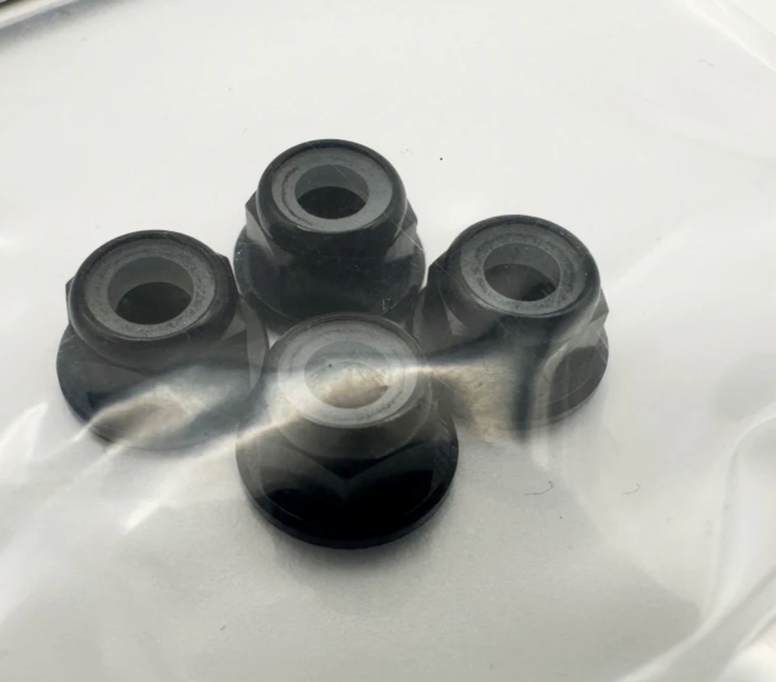Scale Reflex 4MM BLACK WHEEL NUTS LUG NUT NYLON INSERT (NYLOCK)