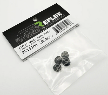 Scale Reflex 4MM BLACK WHEEL NUTS LUG NUT NYLON INSERT (NYLOCK)