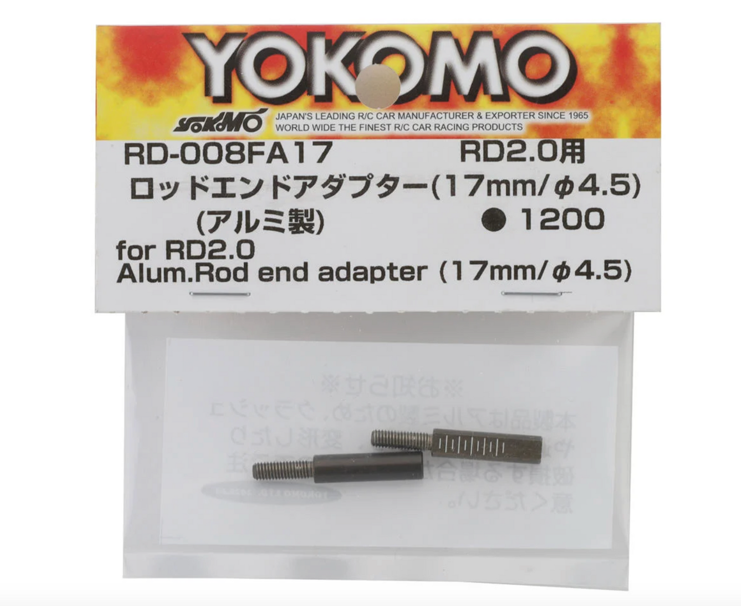 Yokomo SD2.0 Aluminum Rod End Adapter (2) (4.5x17mm)
