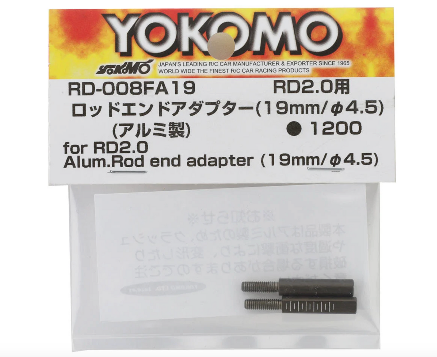 Yokomo SD2.0 Aluminum Rod End Adapter (2) (4.5x19mm)