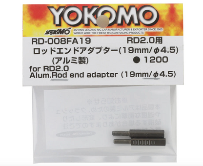Yokomo SD2.0 Aluminum Rod End Adapter (2) (4.5x19mm)