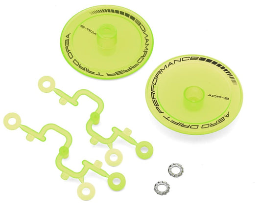 DS Racing Flat Aero Drift Wheel Covers (Flu Lime) (2) (Drift Element Wheels)